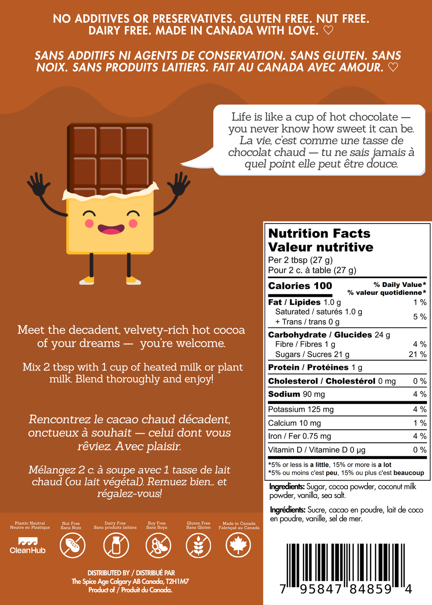 The Spice Age - Vente Préparations/kits pour chocolat chaud - Chocolat chaud gourmet - Réveille-moi avant de te cacao1