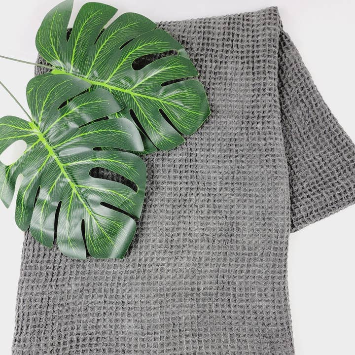 Waffle Towel, Throw Lightweight Quick Dry - Indigo Black for wholesale by EBRU Home