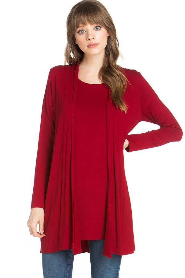 Azules Clothing - Venta al por mayor Cárdigan - Mujer - Cárdigan drapeado de manga larga con parte delantera abierta55