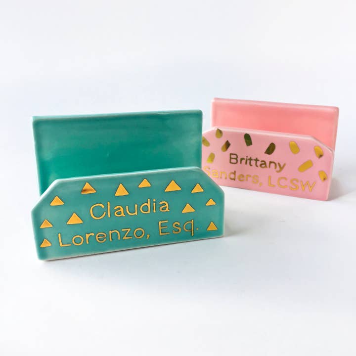 Modern Mud Ceramics - Wholesale Business Card Holder - Personalized Modern Office Pottery Business Card Holder