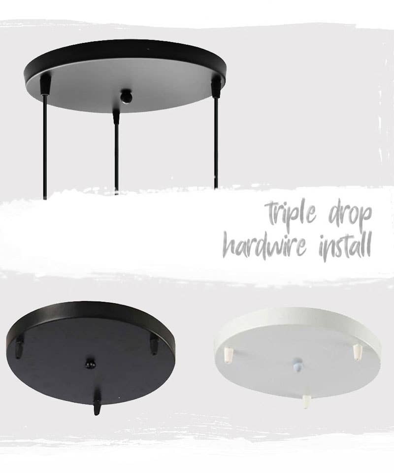 Lanna Passa - Wholesale Chandelier/Hanging Light - Woven Basket Bamboo Pendant Lights - Triple Cluster Canopy1