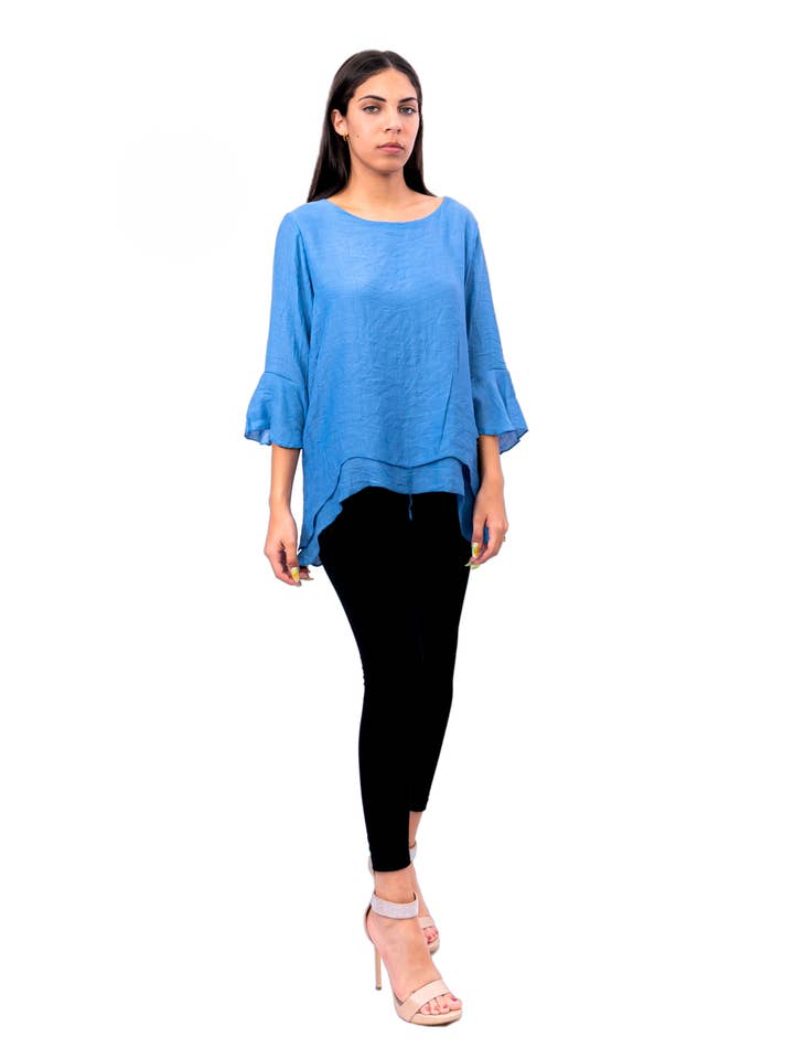 CHT 552 Double Layer Blue Top for wholesale by Lazy Daisy