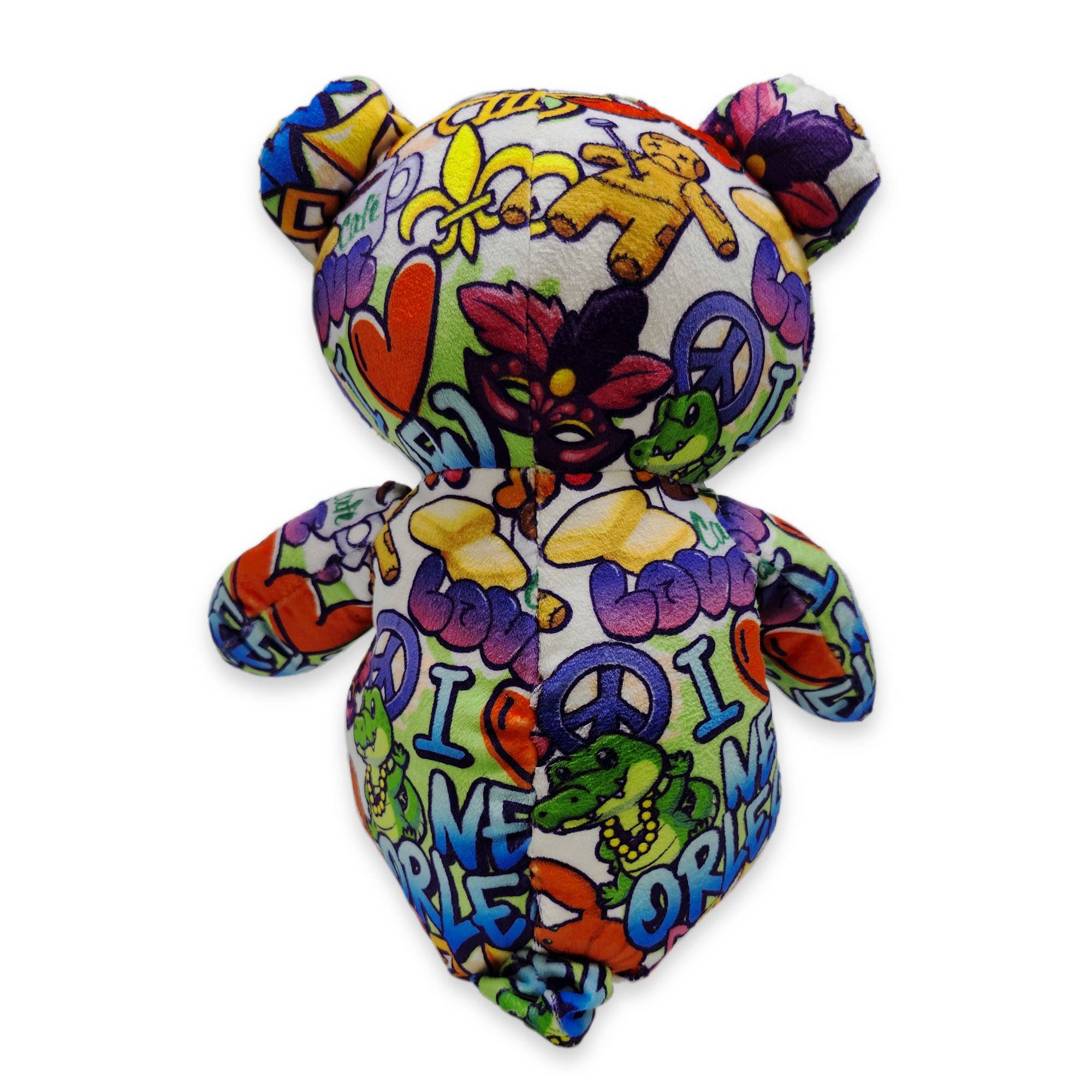 Plushology® by RGU - Wholesale Stuffed/Plush Toy - Kids & Baby - 10" New Orleans Graffiti Teddy Bear • Eco3