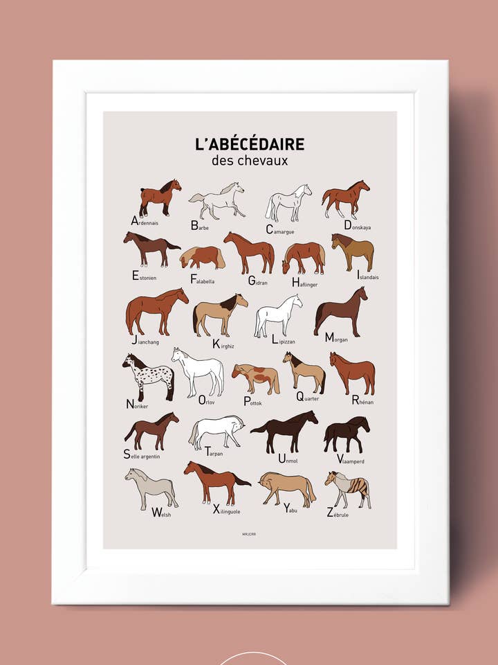 Abécédaire des chevaux pour la vente par Mrjcrrart