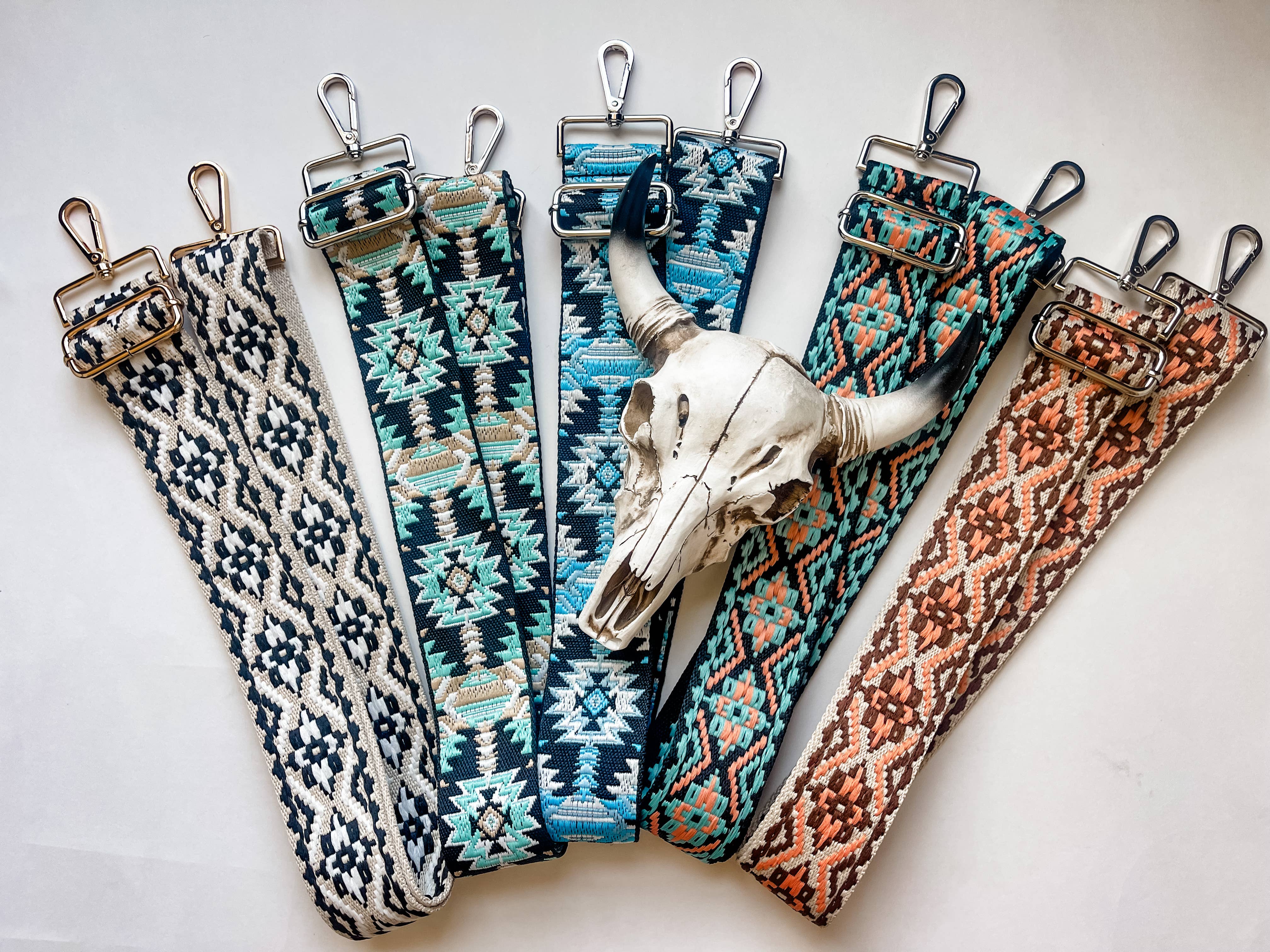 Boho Ranch Shop - Vente Sangle pour sac – femme - Bracelet à main aztèque brodé en style occidental6