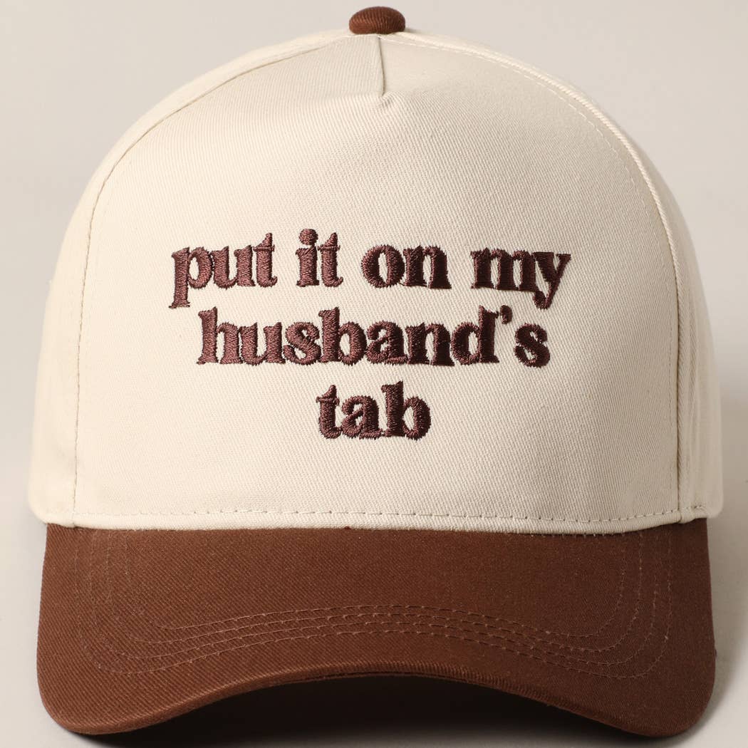 Fashion City - Wholesale Baseball Cap - Women's - put it on my husband's tab Embroidery Canvas Cap19