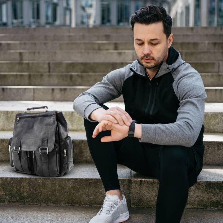 Computer Back Pack Style : 7274 for wholesale by Leather Impressions Inc