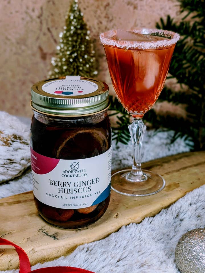 Berry Ginger Hibiscus Cocktail Infusion Kit for wholesale by Adornwell Cocktail Co.