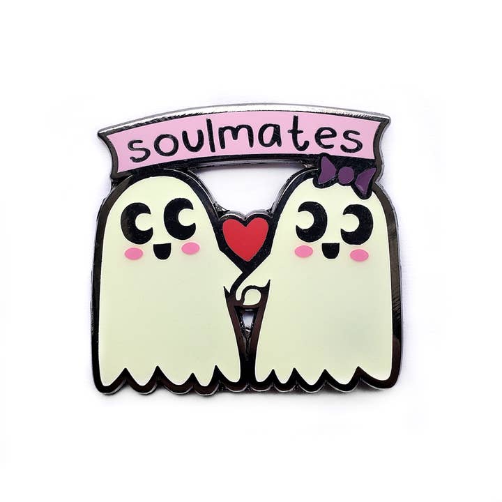 Soul Mates Ghosts Valentine's Enamel Pin for wholesale by Kolorspun Pins