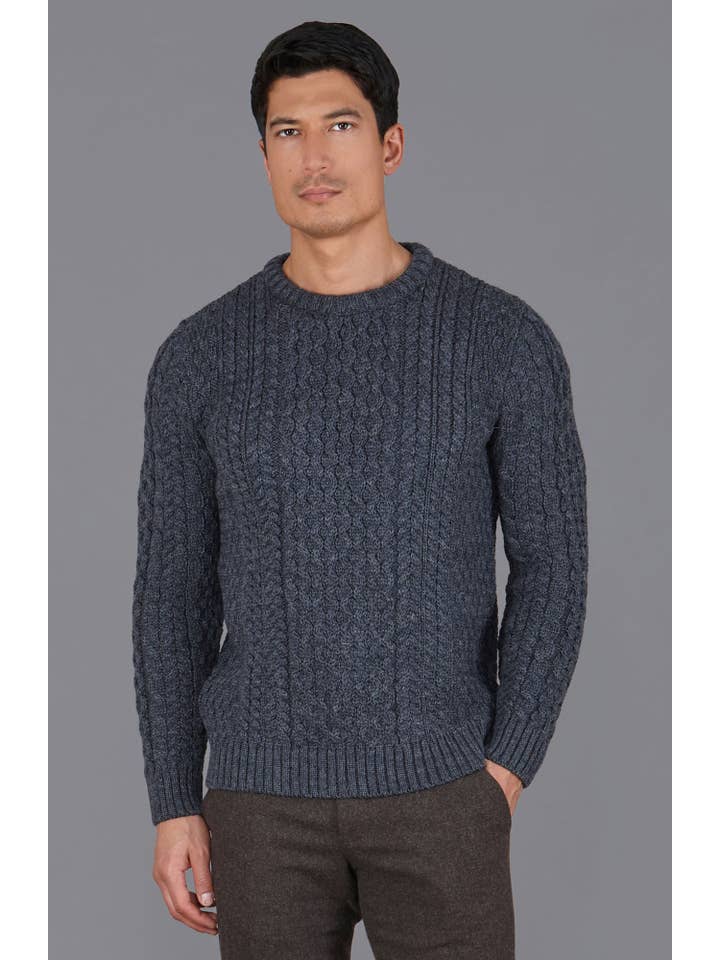 Paul James Knitwear - Wholesale Knit Sweater - Men's - Mens Fisherman's British Wool Cable Jumper