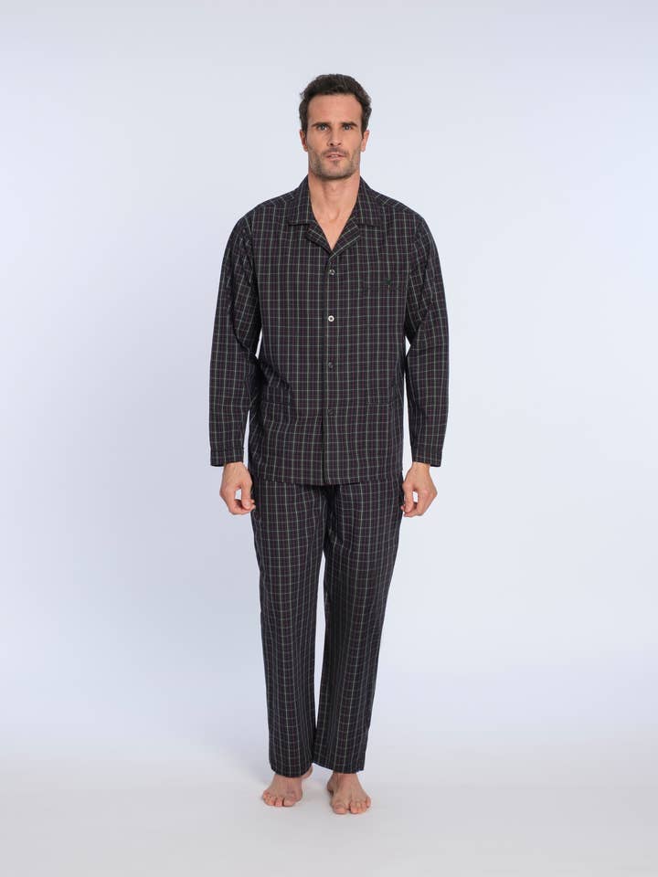 Rutig poplin pyjamas för wholesale av Guasch