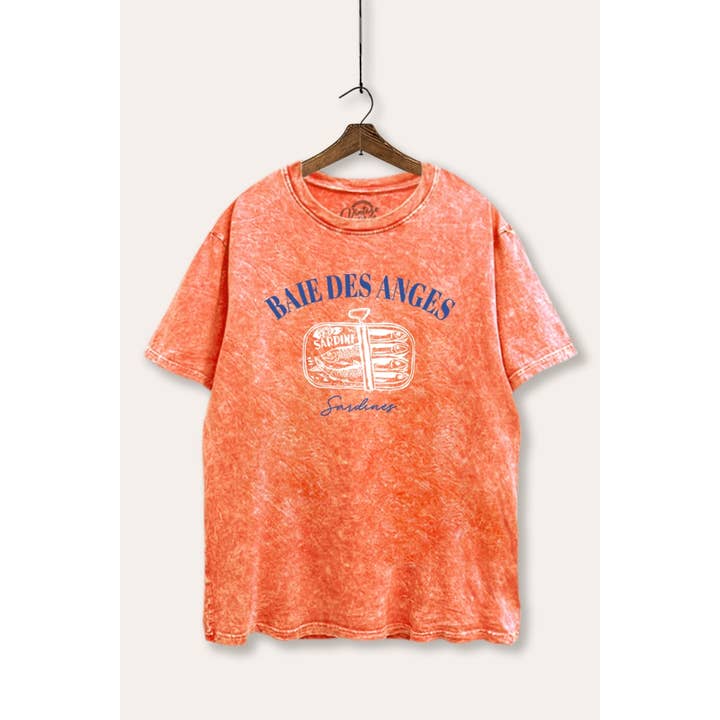 BAIE DES ANGES SARDINES GRAFISCHE MINERALE WASSING BOXY TEE voor wholesale door STARCHIS