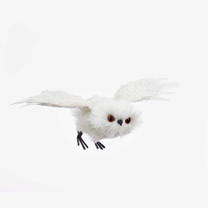 13.4"WHITE FLYING OWL ORNAMENT for wholesale by Kurt S. Adler, Inc.