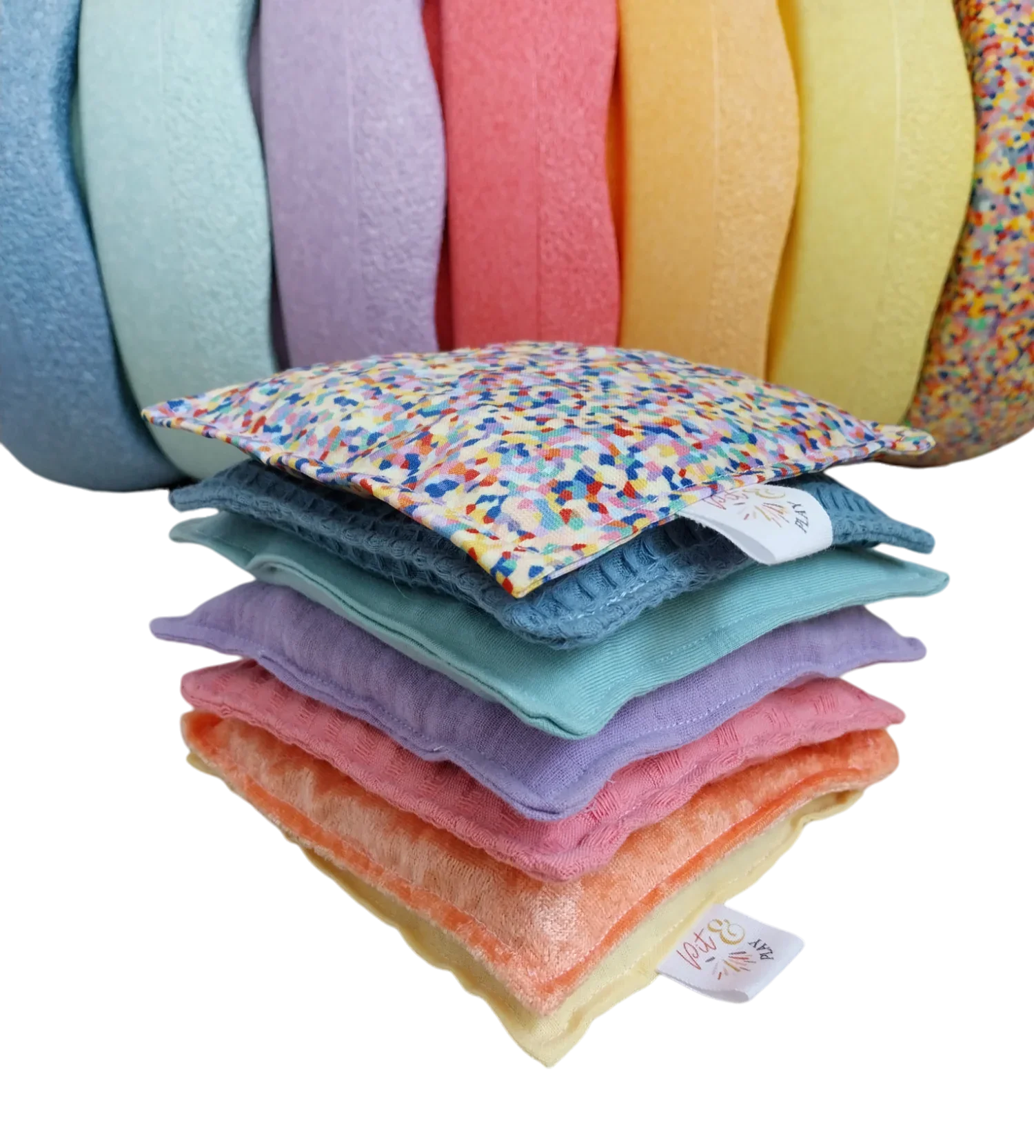 Pit and Play - Vente Peluche – enfant et bébé - Super Confetti Sensoriel Beanbag (Coussin de Graines) – Fait Main5