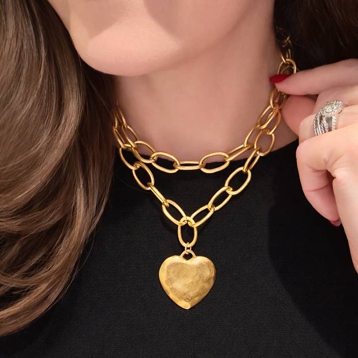 Traci's Beads - Wholesale Link & Chain Necklace - Gold Link Layering Necklace, 16"1