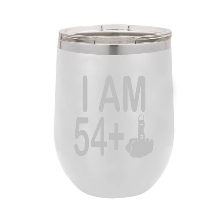 Calm Down Caren - Wholesale Insulated Mug/Tumbler - I am 54 + Middle Finger Polar Wine Tumbler - 55th Birthday1