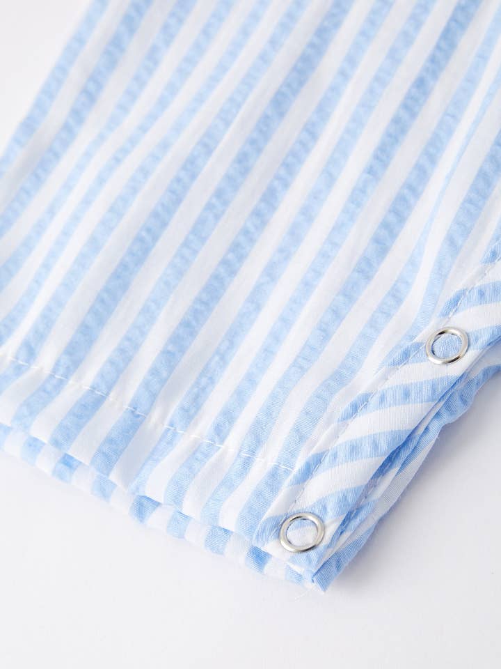 Rylee Faith Designs - Wholesale Jumpsuit - Baby - Spring and Summer Chicken Embroidery Blue Boy Romper9