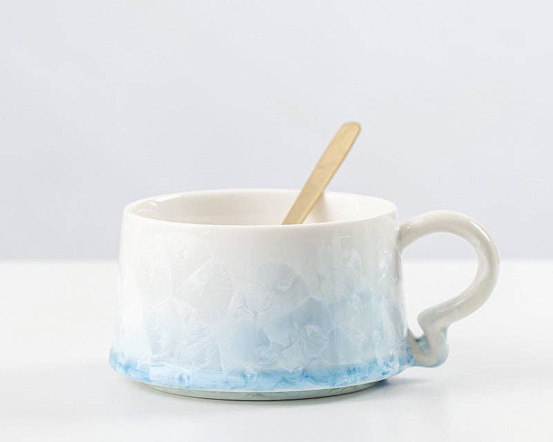 Gohobi （We cover U.S. import duties） – Großhandel Tee-/Kaffeetasse – Gohobi Kristallglasierte Kaffeetasse mit Untertasse 0130