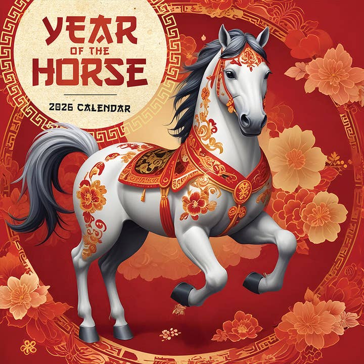 Calendario da parete 2026 Anno del Cavallo per la vendita all'ingrosso da parte di TF Publishing - Paper Goods