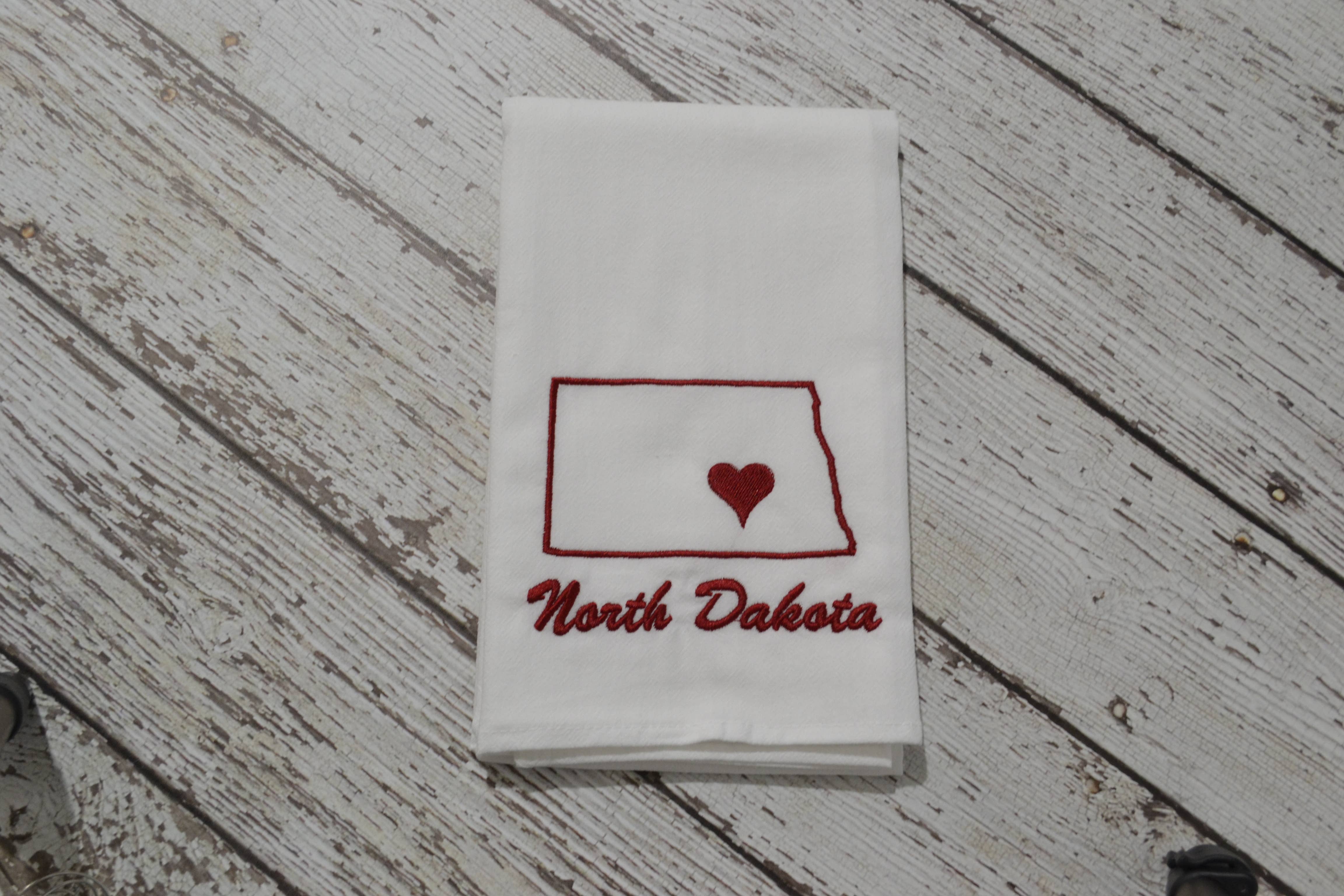 SewMuchMoreStore - Wholesale Tea Towel - State Tea Towel - Red - Embroidered Floursack Towel9