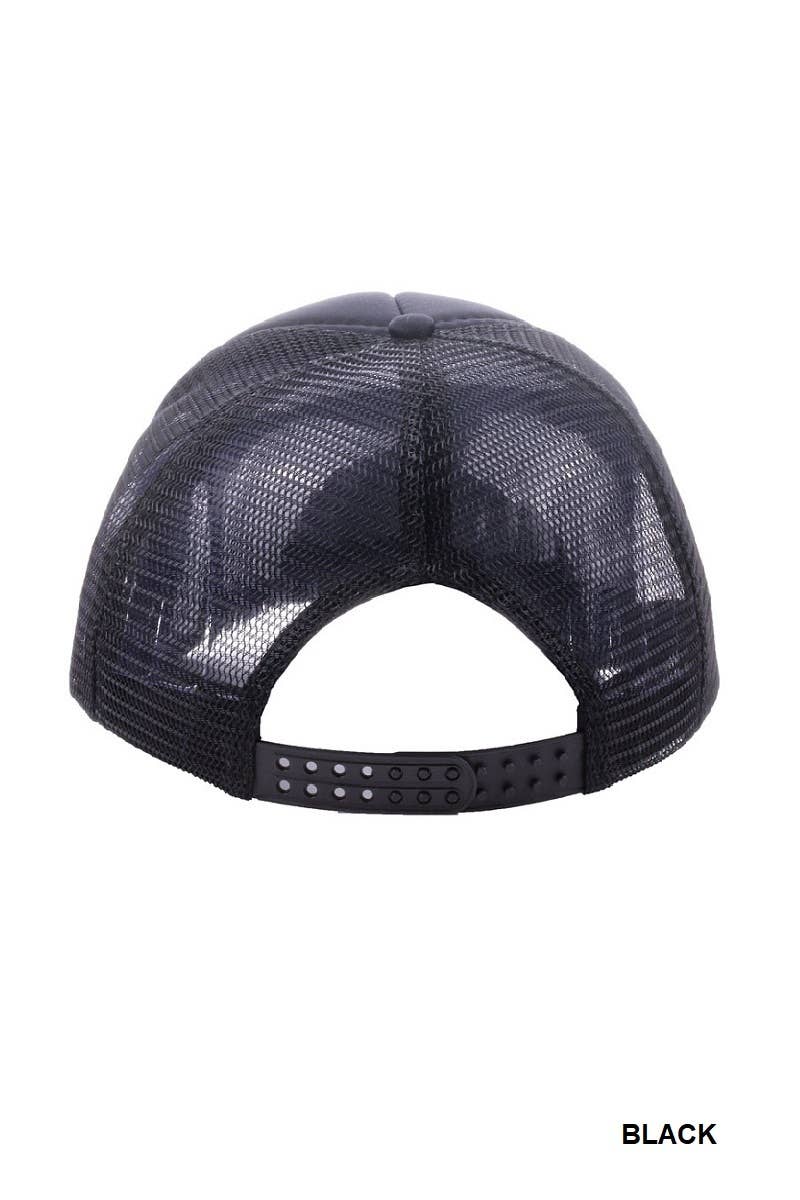42POPS - Vente Casquette de camionneur – femme - Casquette trucker classique à filet arrière uni SI-268278
