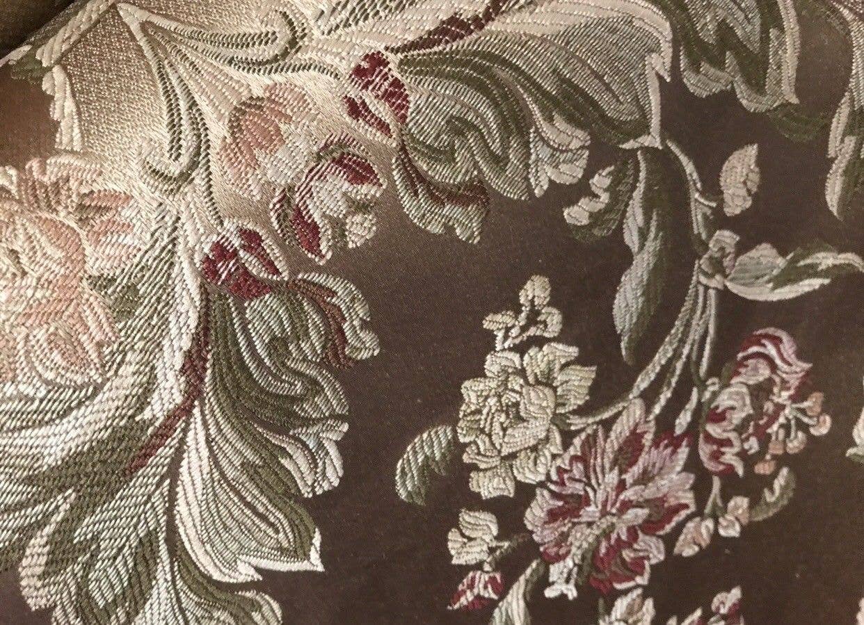 Fancy Styles Fabric - Wholesale Fabric - SWATCH Princess Holly Designer Brocade Jacquard Satin Fabric- Antique Floral Rose Gold3