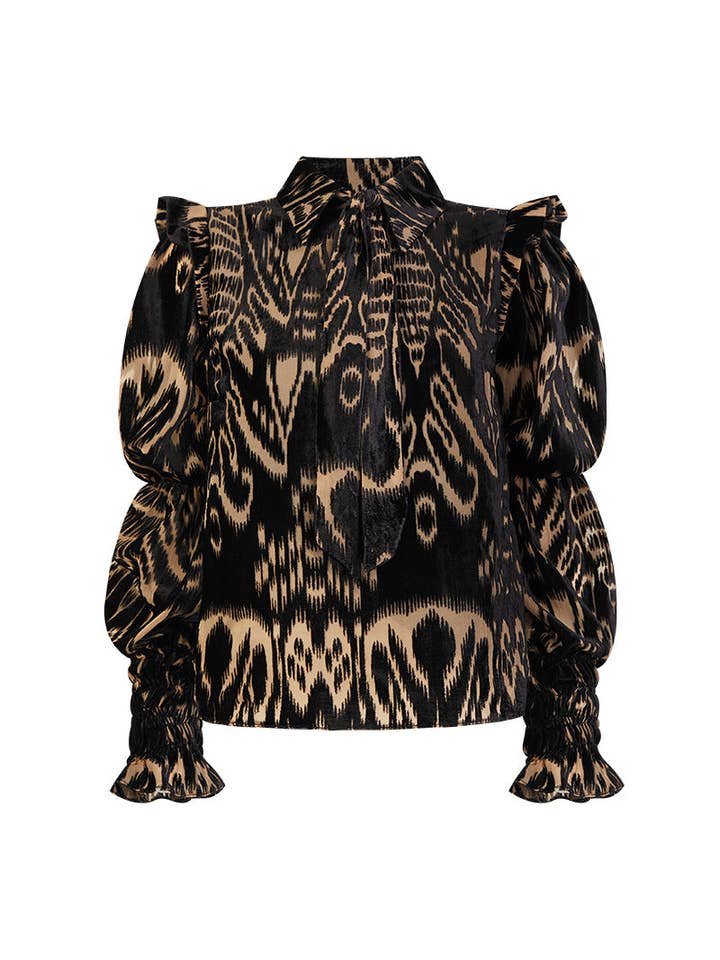 BLUSA LUISA TERCIOPELO - SCHWARZ für den Großhandel von Diddo Madrid