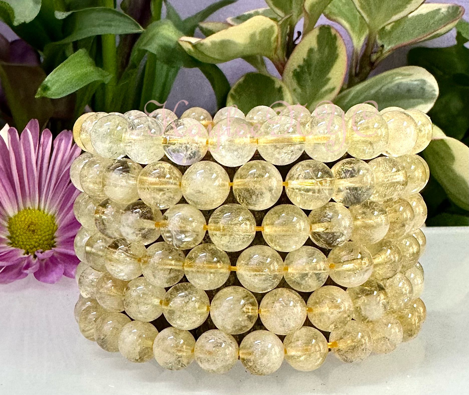 KayleeNYC - Wholesale Beaded Bracelet - Citrine 8mm 7.5” Crystal Stretch Bracelets3