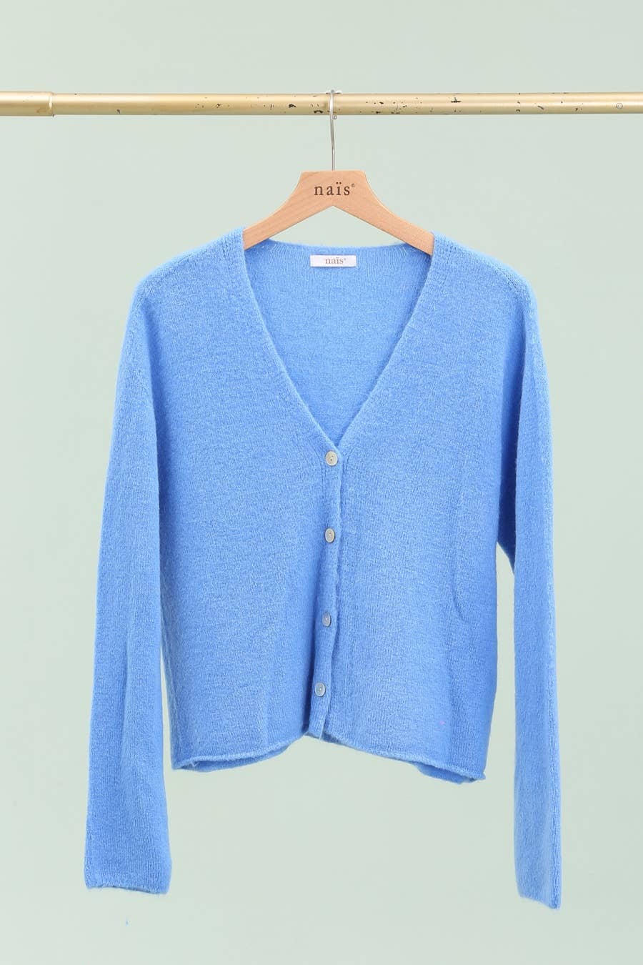 NAÏS PARIS – wholesale Kofta - Dam – Kort knappad V-ringad kofta i alpaca och ull1