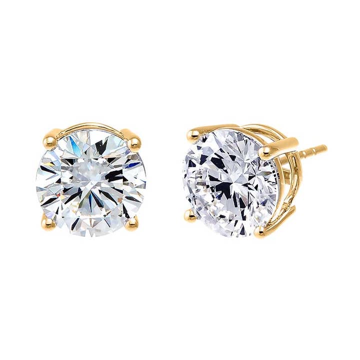 8 Carat Lab Grown Diamond Solitaire Four Prong Stud Earring 14K for wholesale by By Adina Eden