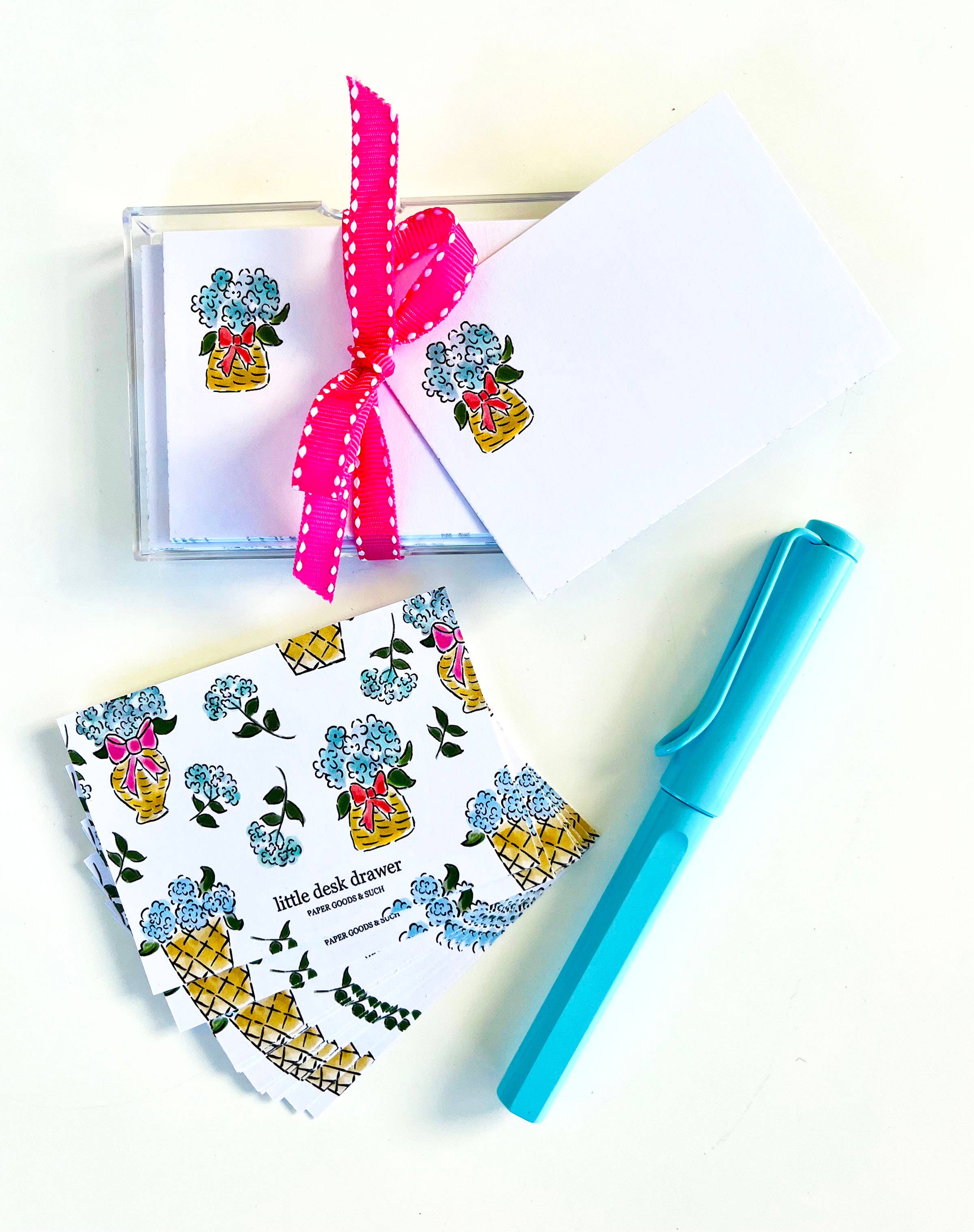 Little Desk Drawer - Wholesale Stationery/Notecard Set - Tray Chic Desk Notes - Hi Hydrangea!3