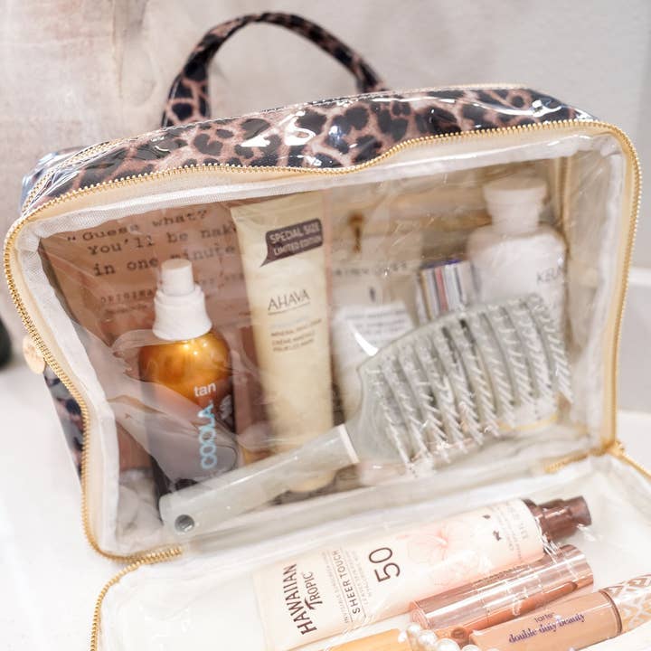 KENZKUSTOMZ - Wholesale Toiletry Bag - Women's - Leopard - Clear Coat Toiletry Case1