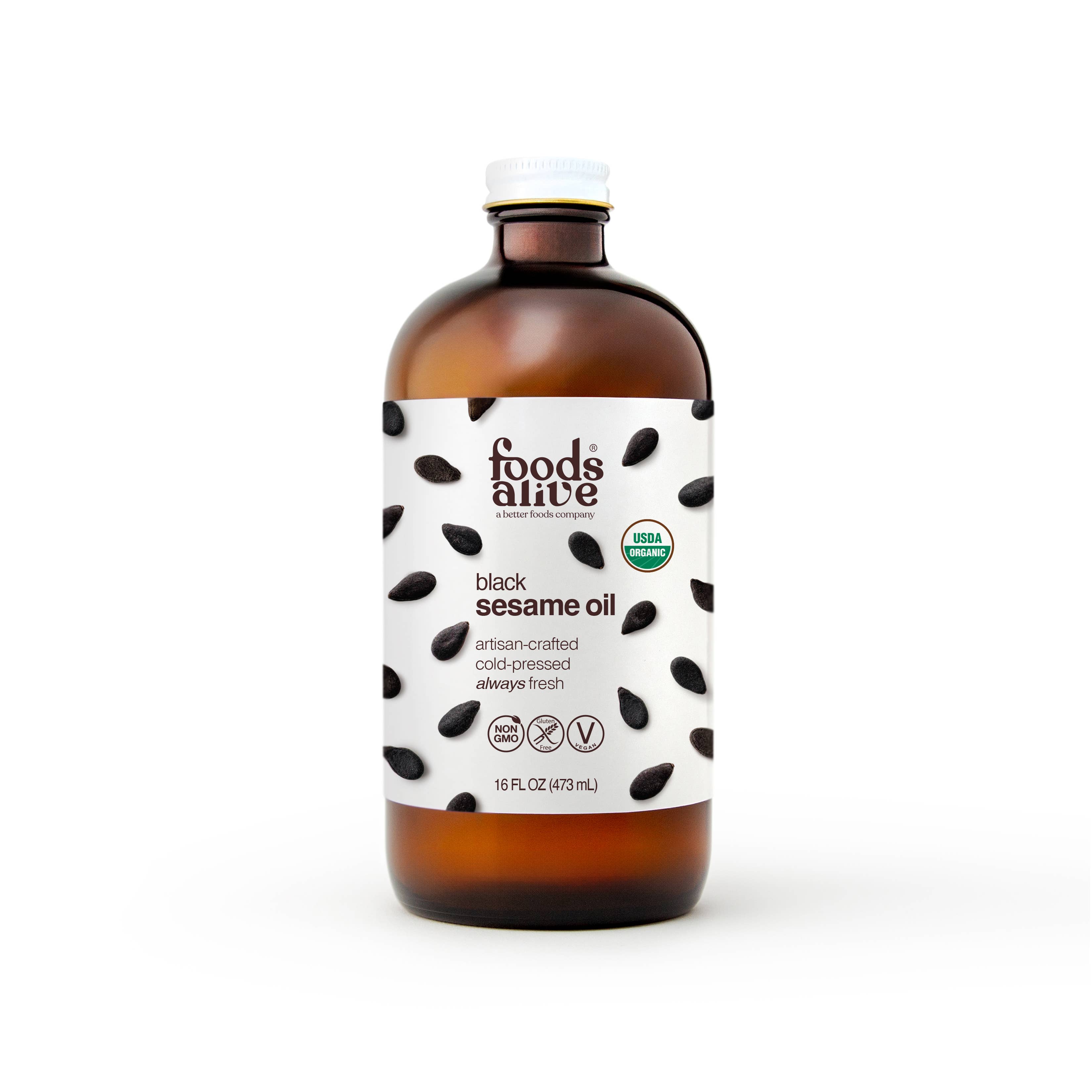 Foods Alive - Wholesale Cooking Oil - Black Sesame Seed Oil - Artisan Cold-Pressed, Organic