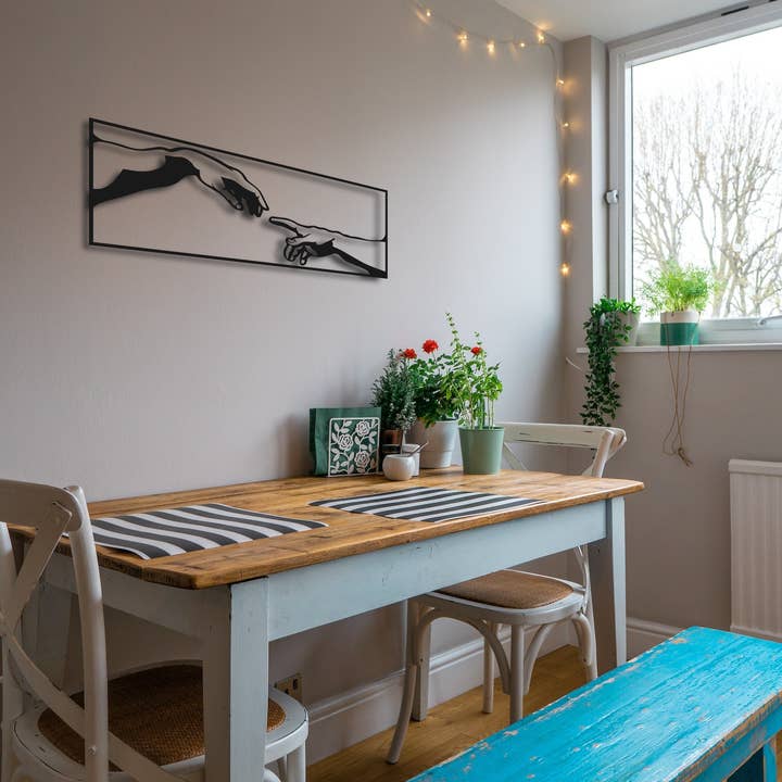 Touch Of God Metal Wall Art for wholesale by Boarding Wall