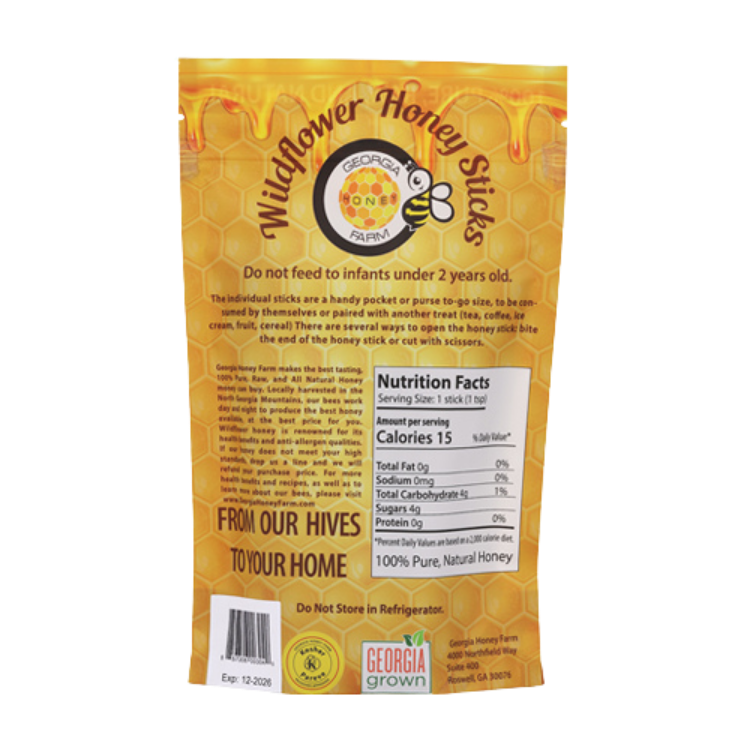Georgia Honey Farm - Wholesale Honey - Wildflower Honey Sticks (1 lb)1