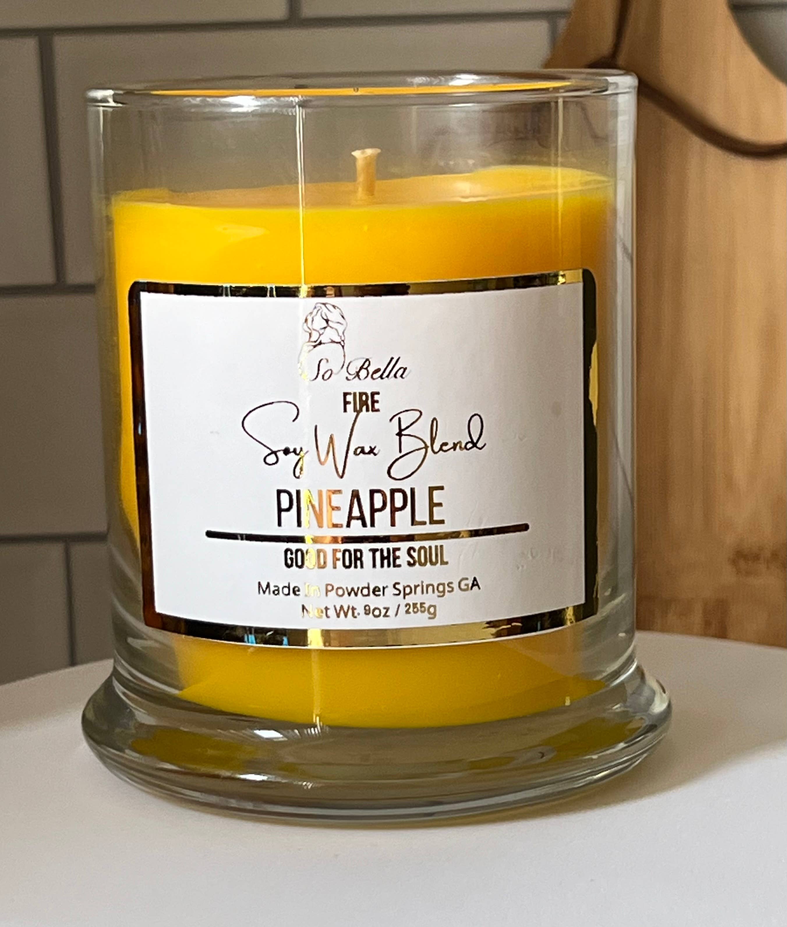 So Bella - Wholesale Jar/Filled Candle - Pineapple 9 oz Candle2
