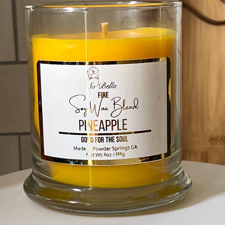So Bella - Wholesale Jar/Filled Candle - Pineapple 9 oz Candle2