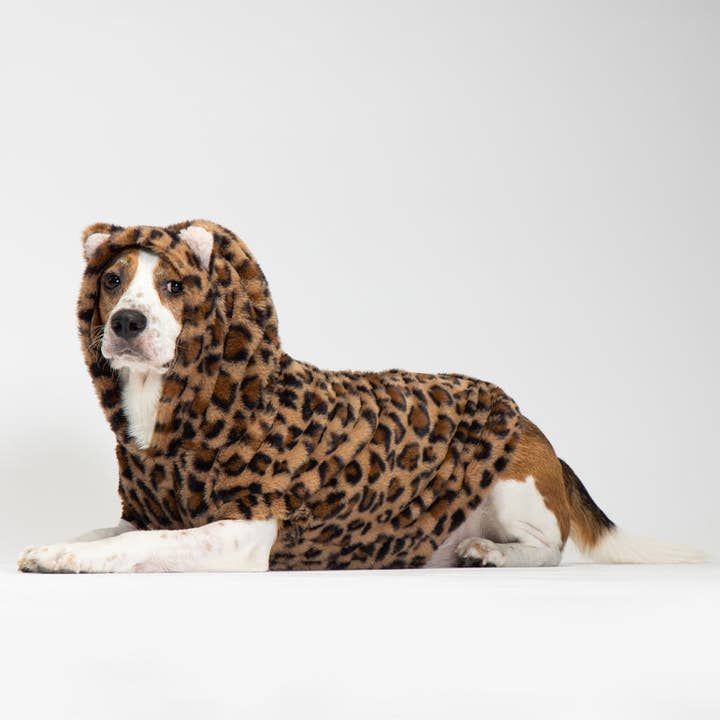 Leo Faux Fur Hooded Vest - Brown Leopard for wholesale by PEBOT