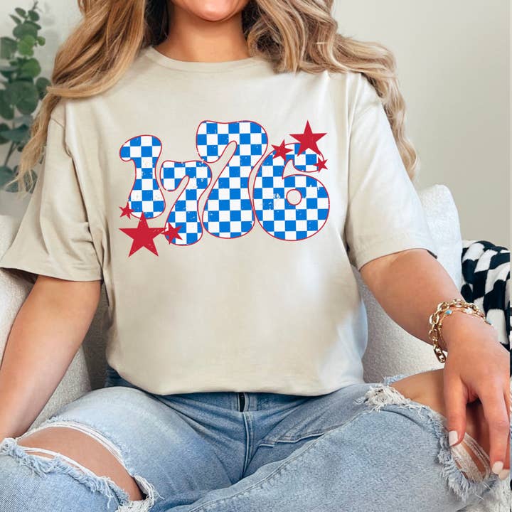 Shoppe SHC - Wholesale T-Shirt (Graphic) - Women's - USA Graphic Shirt | July 4th Graphic Tee | Gildan