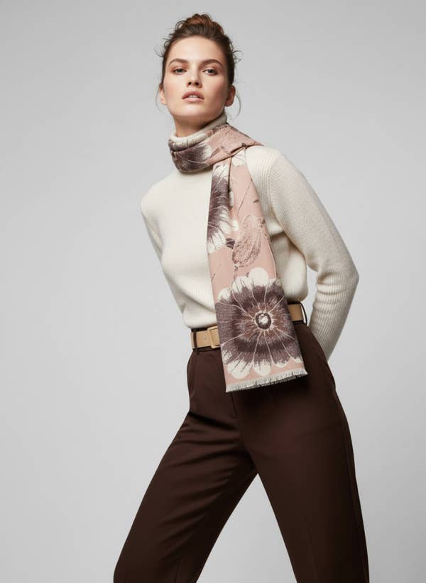 SAACHI – wholesale Halsduk - Dam – Vändbar blommande botanisk halsduk8