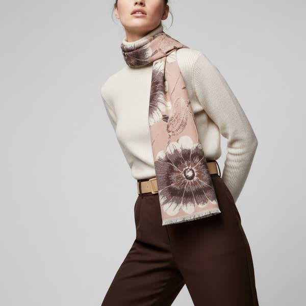 SAACHI - Vendita all'ingrosso Sciarpa - Donna - Sciarpa botanica reversibile in fiore8