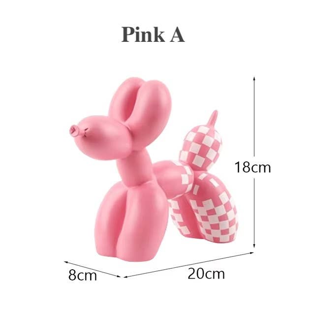 IVORE.GROUP (We cover All Import duty) – wholesale Decorative figurine – Grid Design Resin Balloon Dog Ornament2
