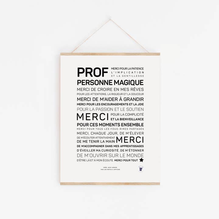 Teacher, Magical Person poster for wholesale by LES MOTS A L'AFFICHE