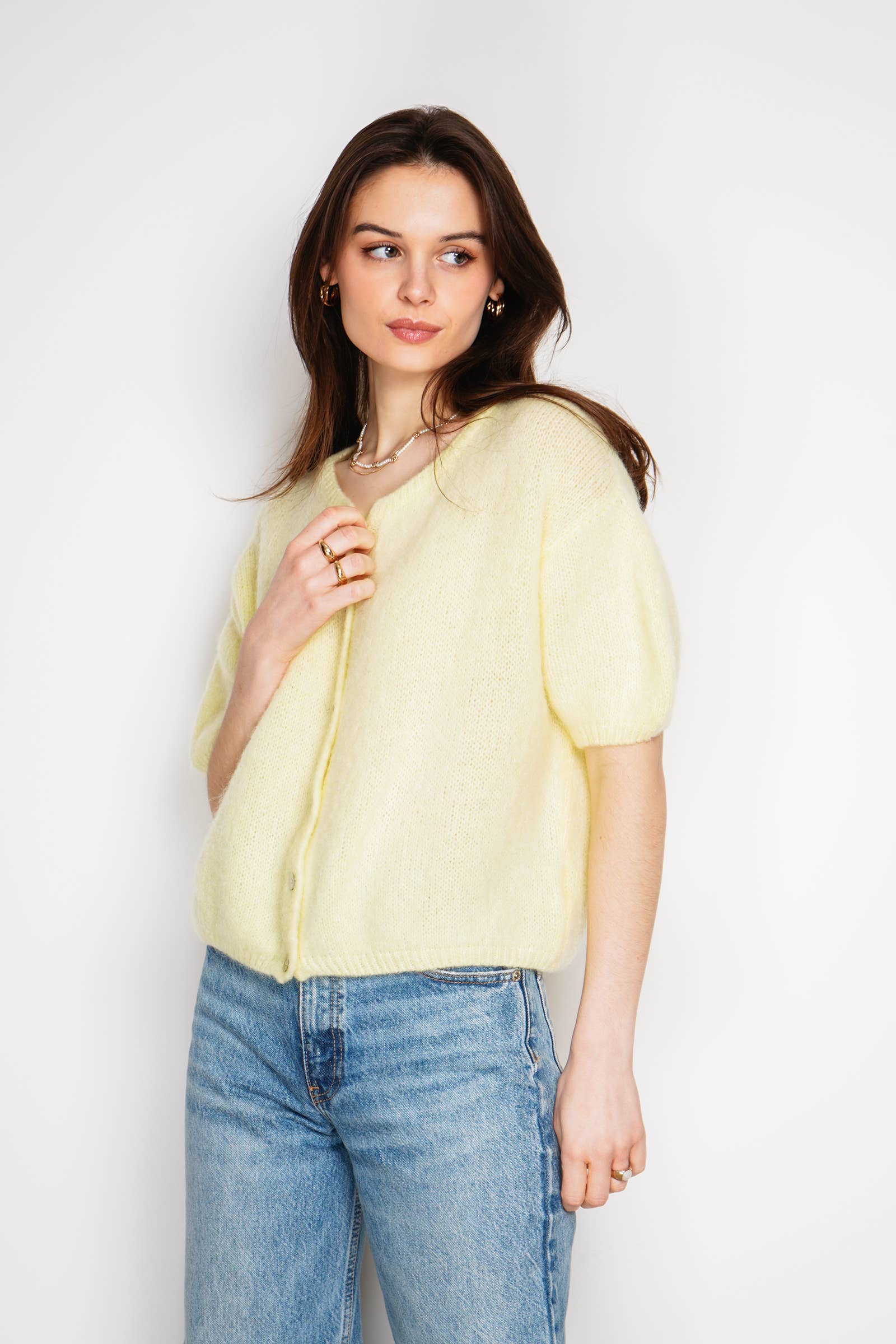 NOELINE - Wholesale Cardigan - Women's - Kid mohair and wool vest 752938