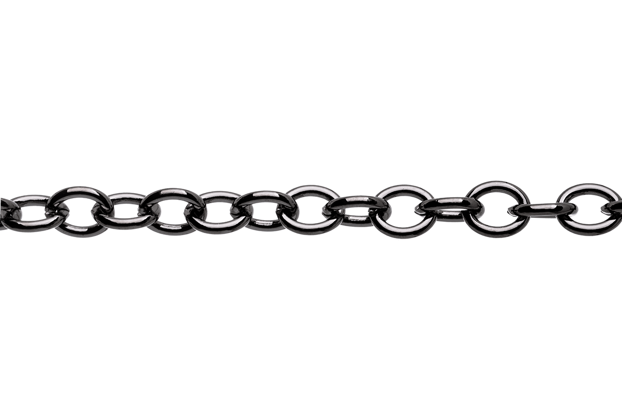 Continental Beads - Wholesale Craft Supplies - Oval Cable Chain 7mm x 5.8mm available in Multiple Colors sold by the Foot - CH 26095