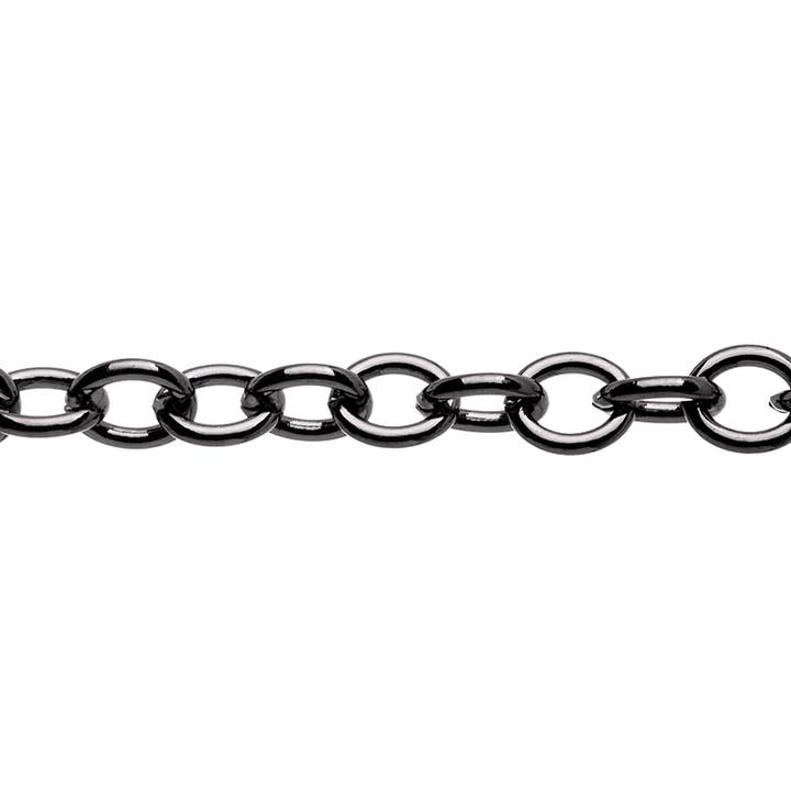 Continental Beads - Wholesale Craft Supplies - Oval Cable Chain 7mm x 5.8mm available in Multiple Colors sold by the Foot - CH 26095