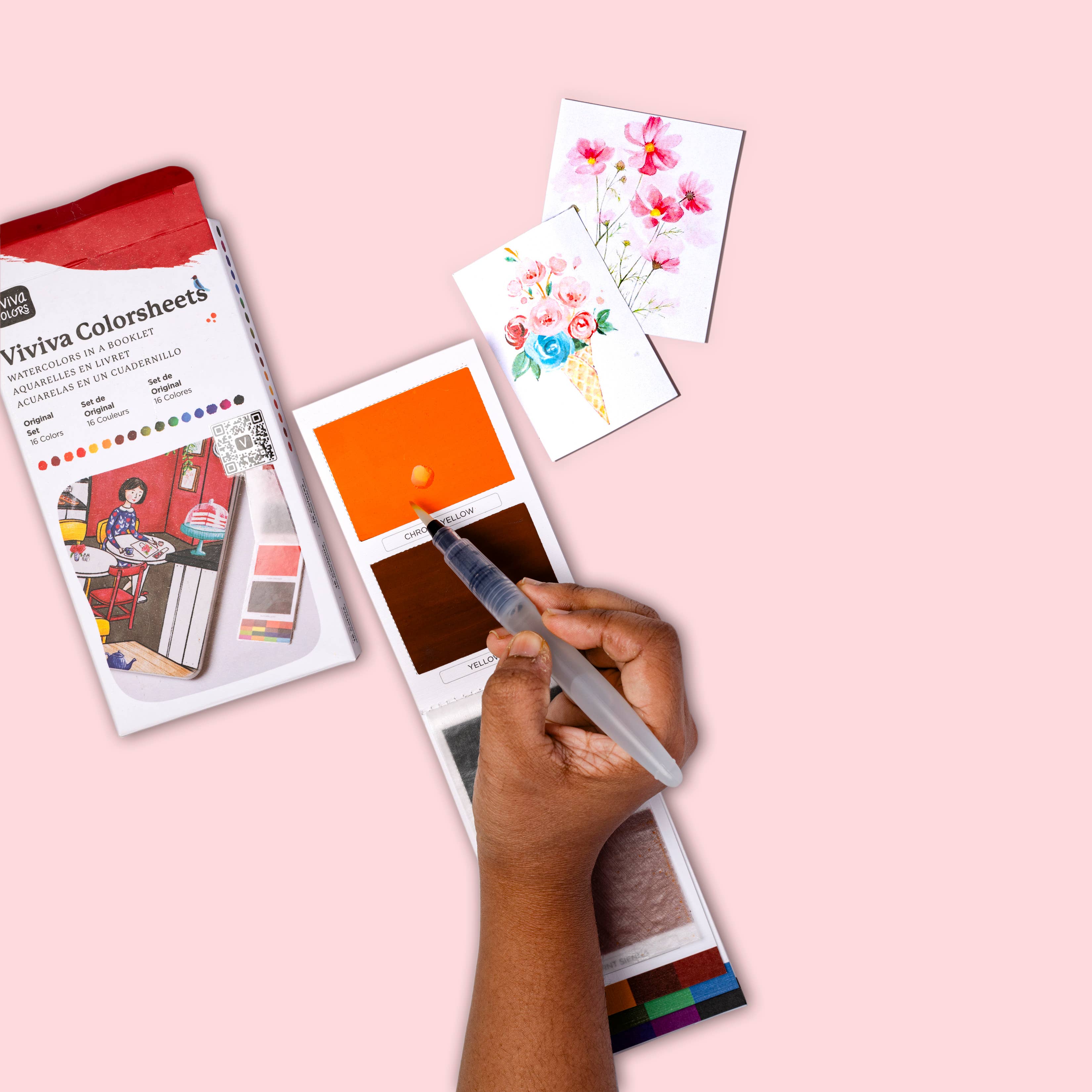 Viviva Colors - Wholesale Watercolour paint - Original Colorsheets - 16 Handmade Watercolors1