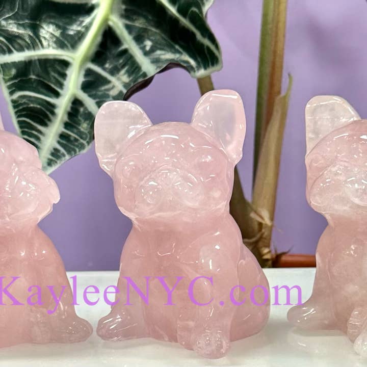 KayleeNYC - Wholesale Spiritual Stone/Crystal - Natural Rose Quartz Dogs Crystal Healing