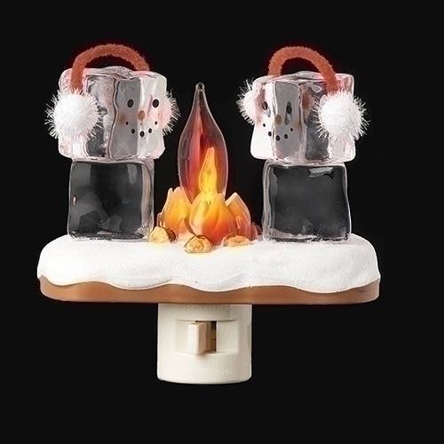 Roman - Wholesale Night Light - Ice Cube Campfire Plug in Nightlight w/Flickering Bulb