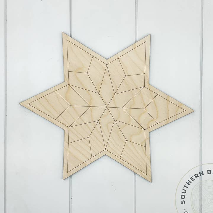 Barn Quilt Blank (Star) for wholesale by Southern Birch Company